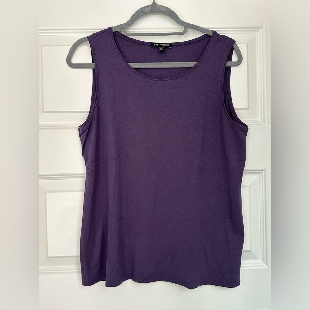 Sleeveless Eileen Fisher top in Purple size large